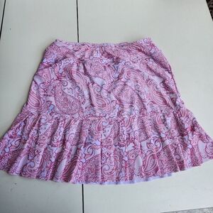 Moteepi Women's Pleated Tennis Skort Built In Mesh Shorts Pink Paisley Skirt  XL